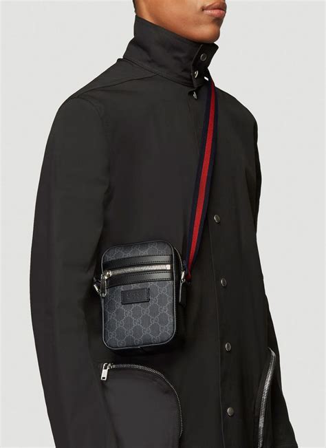 gucci mens crossbody bag|Gucci shoulder bag men's black.